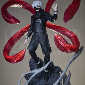 Custom Kaneki Ken statue from Tokyo Ghoul, hand-painted with detailed kagune and mask.